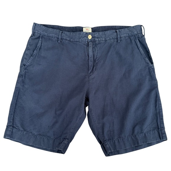 Faherty Other - Faherty‎ Men's Shorts Blue Linen Chino Flat Front Size 35 Coastal Nautical Beach